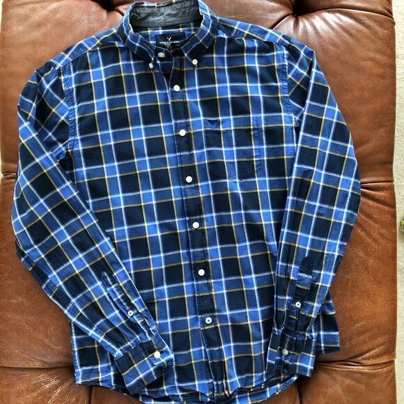 American Eagle Outfitters Plaid Buttondown Mens XS - Picture 1 of 5